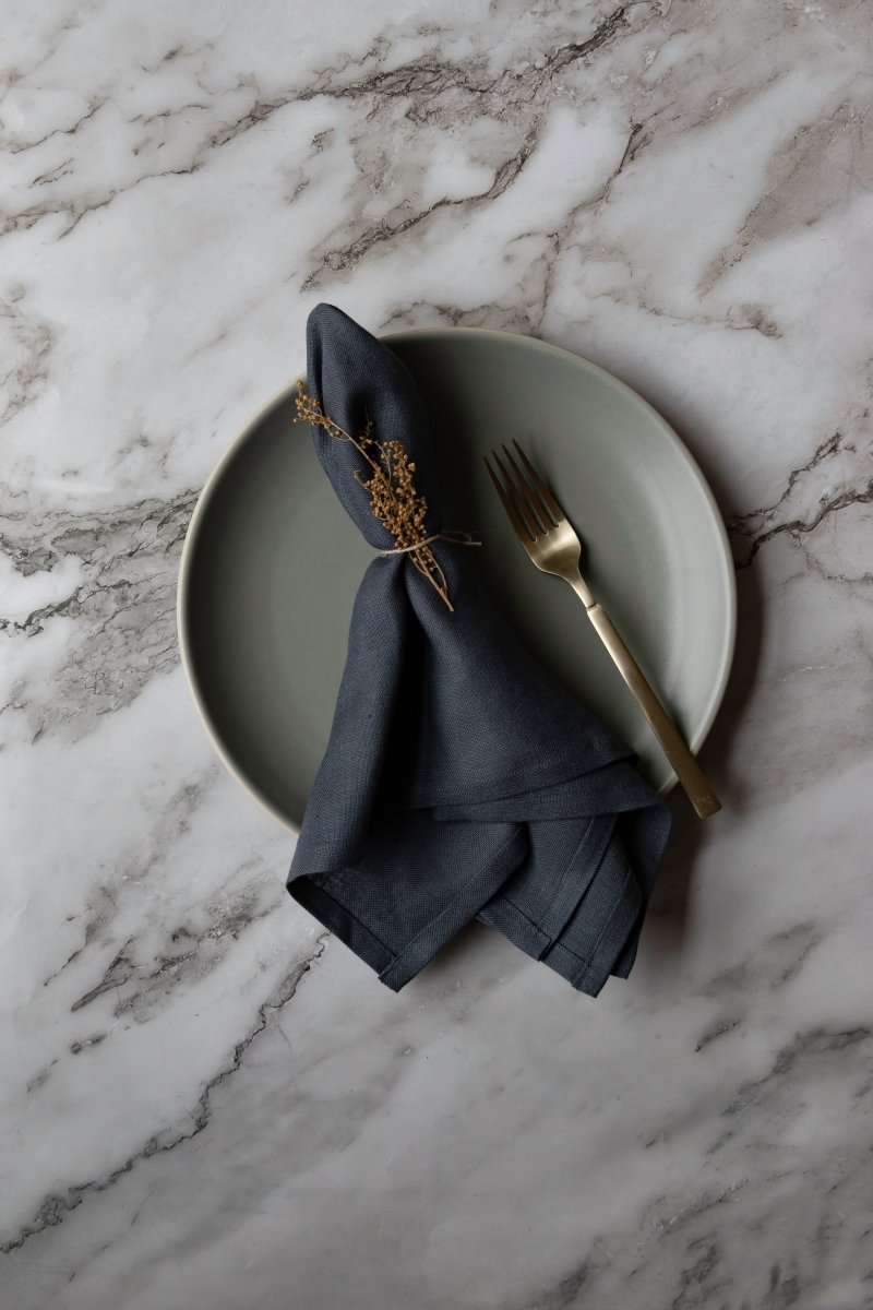 31 Chapel Lane Irish Linen Napkin Set in Charcoal Grey - Thatch Goods