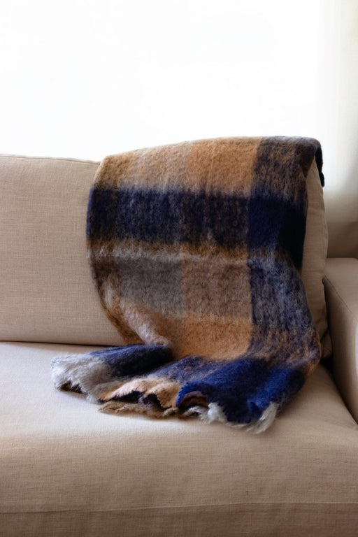 Avoca Mohair Throw in Land Check - Thatch Goods