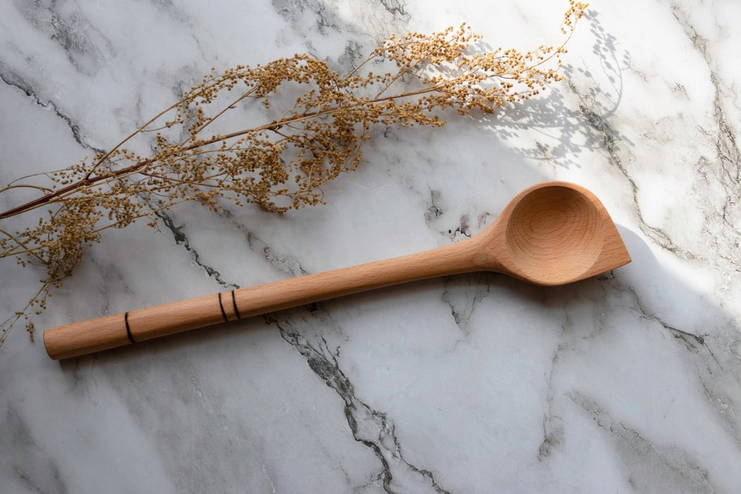 Black Hazel Woods Handmade Pointed Cooking Spoon in Irish Beech - Thatch Goods