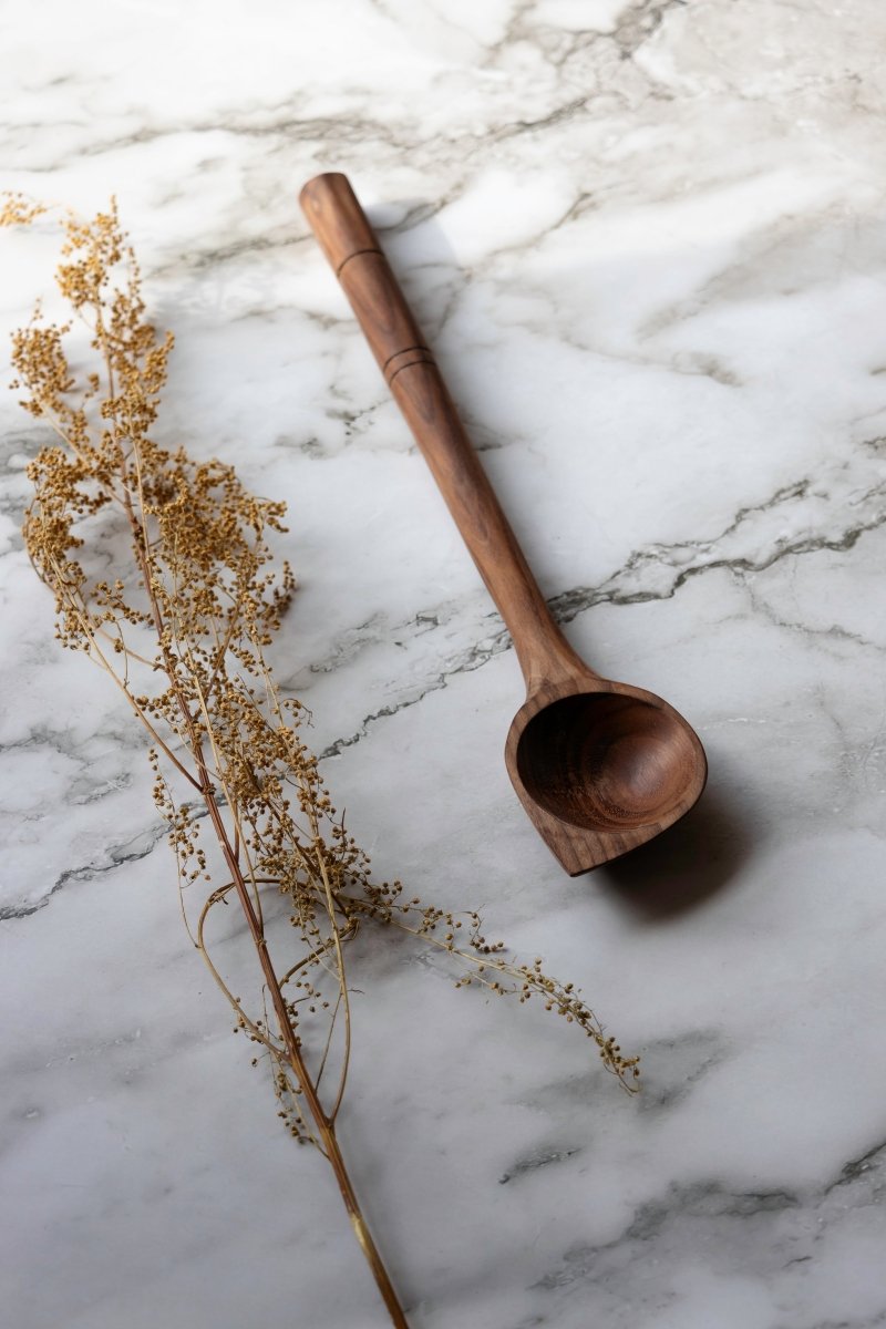 Black Hazel Woods Handmade Pointed Cooking Spoon in Irish Walnut - Thatch Goods