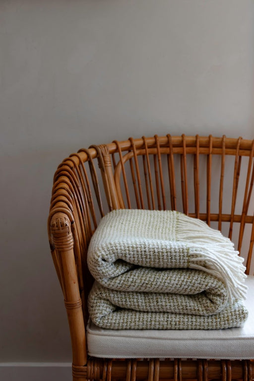 Mourne Textiles Merino Wool Mended Tweed Blanket in Gooseberry - Thatch Goods